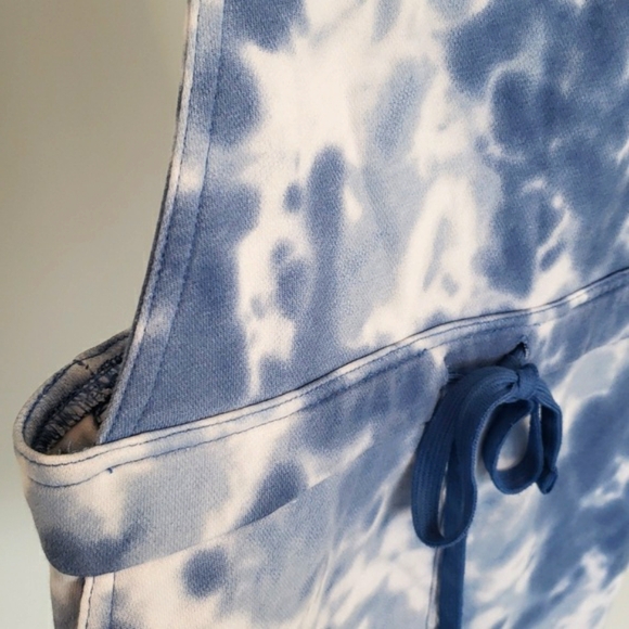 Funky Jordache blue & white tie dye overall jersey shorts - Picture 5 of 13